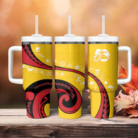 Papua New Guinea Independence Tumbler With Handle Special Style Yellow Version LT05 - Polynesian Pride