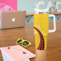 Papua New Guinea Independence Tumbler With Handle Special Style Yellow Version LT05 - Polynesian Pride