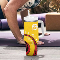 Papua New Guinea Independence Tumbler With Handle Special Style Yellow Version LT05 - Polynesian Pride