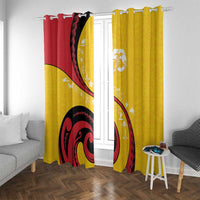 Papua New Guinea 50th Independence Anniversary Window Curtain Special Style Yellow Version - Polynesian Pride