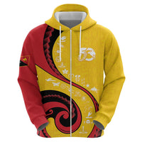 Papua New Guinea Independence Zip Hoodie Special Style Yellow Version LT05 Pullover Hoodie Yellow - Polynesian Pride
