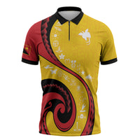 Papua New Guinea Independence Zipper Polo Shirt Special Style Yellow Version LT05 Yellow - Polynesian Pride