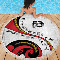 Papua New Guinea 50th Independence Anniversary Beach Blanket Special Style White Version - Polynesian Pride