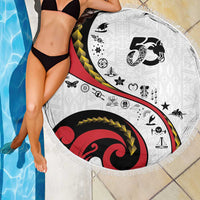 Papua New Guinea 50th Independence Anniversary Beach Blanket Special Style White Version - Polynesian Pride