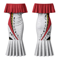 Papua New Guinea Independence Family Matching Mermaid Dress and Hawaiian Shirt Special Style White Version LT05 Mom's Dress White - Polynesian Pride