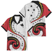 Papua New Guinea Independence Family Matching Mermaid Dress and Hawaiian Shirt Special Style White Version LT05 Dad's Shirt - Short Sleeve White - Polynesian Pride