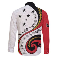 Papua New Guinea Independence Family Matching Off Shoulder Maxi Dress and Hawaiian Shirt Special Style White Version LT05 Son's Shirt White - Polynesian Pride