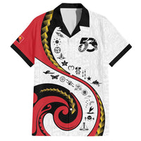 Papua New Guinea Independence Family Matching Off Shoulder Short Dress and Hawaiian Shirt Special Style White Version LT05 Dad's Shirt - Short Sleeve White - Polynesian Pride