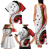 Papua New Guinea Independence Family Matching Tank Maxi Dress and Hawaiian Shirt Special Style White Version LT05 Mom's Dress White - Polynesian Pride