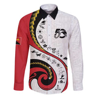 Papua New Guinea Independence Family Matching Tank Maxi Dress and Hawaiian Shirt Special Style White Version LT05 Daughter's Dress White - Polynesian Pride