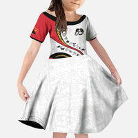 Papua New Guinea Independence Kid Short Sleeve Dress Special Style White Version LT05 KID White - Polynesian Pride