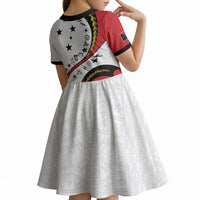 Papua New Guinea Independence Kid Short Sleeve Dress Special Style White Version LT05 - Polynesian Pride