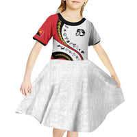 Papua New Guinea Independence Kid Short Sleeve Dress Special Style White Version LT05 - Polynesian Pride