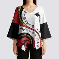 Papua New Guinea Independence Kimono Sleeve Blouse Special Style White Version LT05 - Polynesian Pride