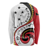 Papua New Guinea Independence Long Sleeve Shirt Special Style White Version LT05 - Polynesian Pride