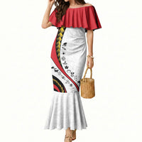 Papua New Guinea Independence Mermaid Dress Special Style White Version LT05 Women White - Polynesian Pride