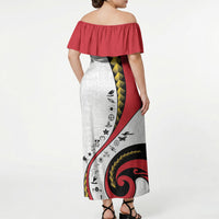 Papua New Guinea Independence Off Shoulder Maxi Dress Special Style White Version LT05 - Polynesian Pride