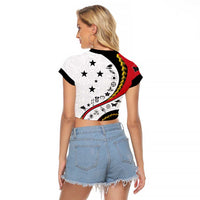 Papua New Guinea Independence Raglan Cropped T Shirt Special Style White Version LT05 - Polynesian Pride
