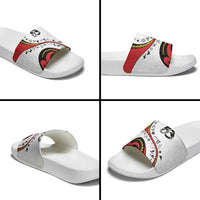 Papua New Guinea 50th Independence Anniversary Slide Sandals Special Style White Version - Polynesian Pride