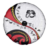Papua New Guinea Independence Spare Tire Cover Special Style White Version LT05 - Polynesian Pride