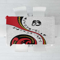 Papua New Guinea 50th Independence Anniversary Tablecloth Special Style White Version - Polynesian Pride
