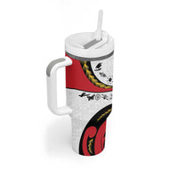 Papua New Guinea Independence Tumbler With Handle Special Style White Version LT05 - Polynesian Pride