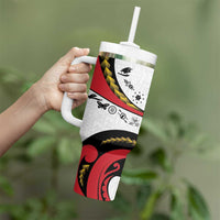Papua New Guinea Independence Tumbler With Handle Special Style White Version LT05 - Polynesian Pride