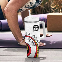 Papua New Guinea Independence Tumbler With Handle Special Style White Version LT05 - Polynesian Pride