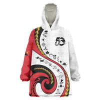 Papua New Guinea Independence Wearable Blanket Hoodie Special Style White Version LT05 One Size White - Polynesian Pride
