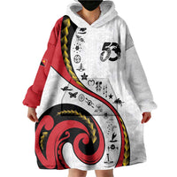 Papua New Guinea Independence Wearable Blanket Hoodie Special Style White Version LT05 - Polynesian Pride