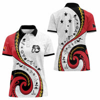 Papua New Guinea Independence Women Polo Shirt Special Style White Version LT05 - Polynesian Pride