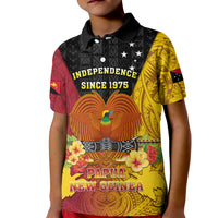 Personalized Papua New Guinea Independence Day Kid Polo Shirt Bird Of Paradise With Polynesian Pattern LT05 Kid Yellow - Polynesian Pride