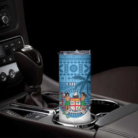 Personalised Fiji Skinny Tumbler Coat Of Arms Tagimoucia With Fijian Tapa Pattern