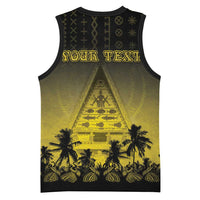 Personalised Palau Independence Day Basketball Jersey Palauan Tattoo Pattern - Polynesian Pride