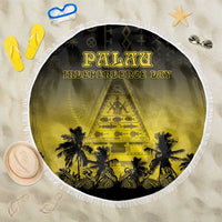 Palau Independence Day Beach Blanket Palauan Tattoo Pattern - Polynesian Pride