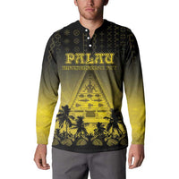 Personalised Palau Independence Day Button Sweatshirt Palauan Tattoo Pattern - Polynesian Pride
