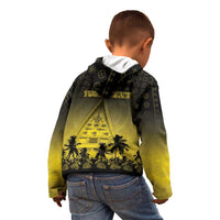 Personalised Palau Independence Day Kid Hoodie Palauan Tattoo Pattern - Polynesian Pride