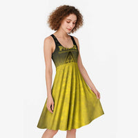 Personalised Palau Independence Day Midi Dress Palauan Tattoo Pattern - Polynesian Pride