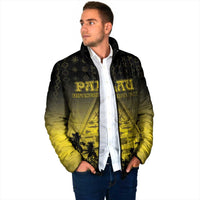 Personalised Palau Independence Day Padded Jacket Palauan Tattoo Pattern - Polynesian Pride