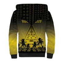 Personalised Palau Independence Day Sherpa Hoodie Palauan Tattoo Pattern - Polynesian Pride