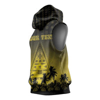Personalised Palau Independence Day Sleeveless Hoodie Palauan Tattoo Pattern - Polynesian Pride