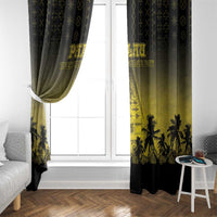 Palau Independence Day Window Curtain Palauan Tattoo Pattern - Polynesian Pride