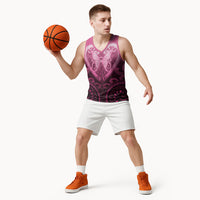 Aotearoa Breast Cancer Basketball Jersey Maori Tribal Pattern LT05 - Polynesian Pride