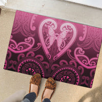 Aotearoa Breast Cancer Rubber Doormat Maori Tribal Pattern LT05 - Polynesian Pride