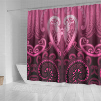 Aotearoa Breast Cancer Shower Curtain Maori Tribal Pattern LT05 - Polynesian Pride
