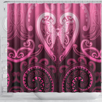 Aotearoa Breast Cancer Shower Curtain Maori Tribal Pattern LT05 - Polynesian Pride