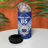 Toa Samoa Rugby Custom 4 in 1 Can Cooler Tumbler Samoan Pride With Tribal Pattern - Polynesian Pride