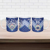 Toa Samoa Rugby Custom Ceramic Mug Samoan Pride With Tribal Pattern - Polynesian Pride