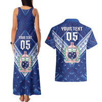 Toa Samoa Rugby Custom Couples Matching Tank Maxi Dress and Hawaiian Shirt Samoan Pride With Tribal Pattern - Polynesian Pride