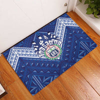 Toa Samoa Rugby Rubber Doormat Samoan Pride With Tribal Pattern - Polynesian Pride